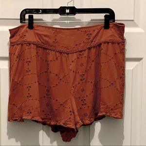 American Eagle Boho Burnt Orange Flowy Shorts